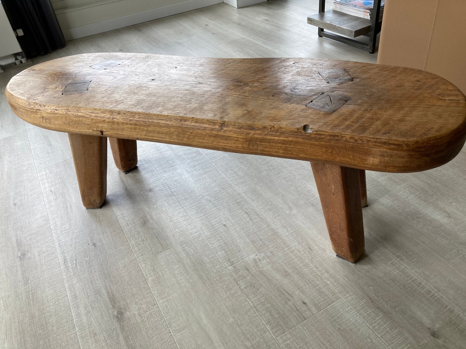 Eiken salontafel lxbxh= 116x38x42cn, Ophalen, Gebruikt, 100 tot 150 cm, Eikenhout