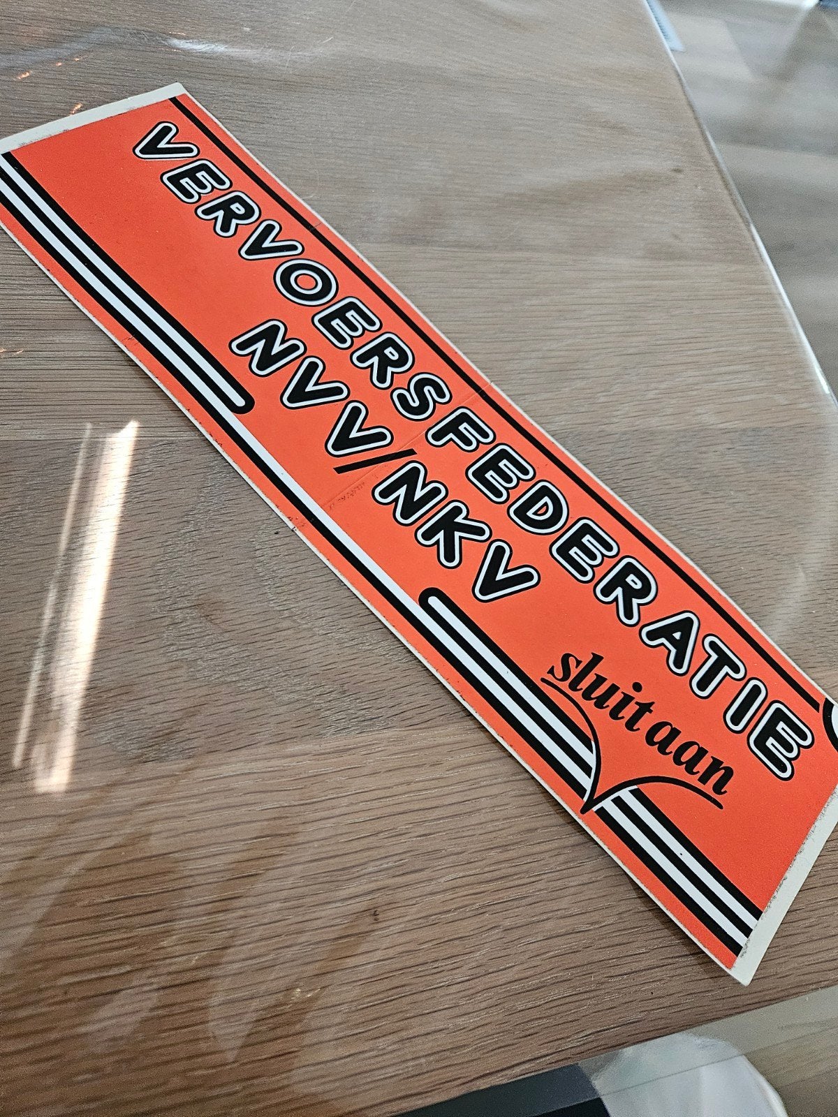 Vervoersfederatie NVV NKV sticker, Verzamelen, Ophalen of Verzenden