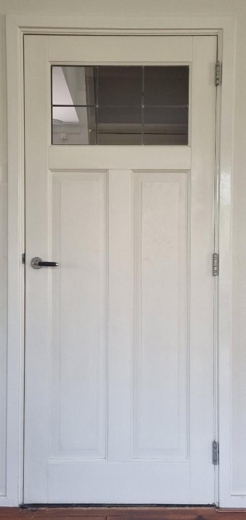 Binnendeur landelijk met glas in lood raam, Huis en Inrichting, Ophalen, Gebruikt