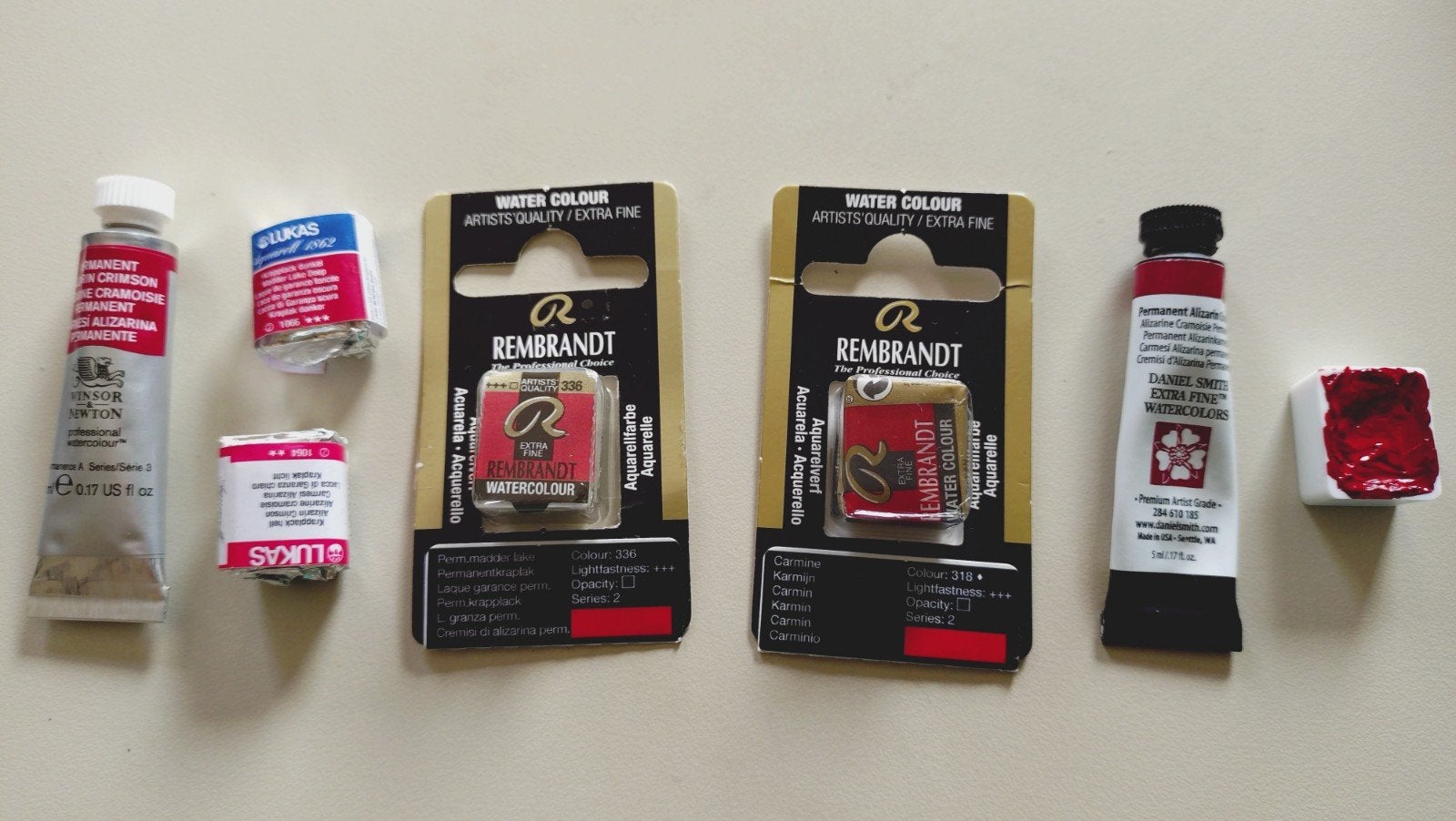 Tubes en napjes rood aquarelverf professionele merken, Ophalen of Verzenden, Nieuw, Waterverf