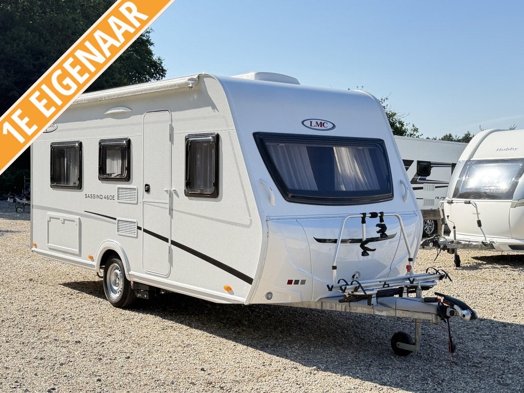 LMC Sassino 460 E Topstaat Mover Fietsdrager luifel, Caravans en Kamperen, Caravans, Schokbreker, Bedrijf, Treinzit, 5 tot 6 meter