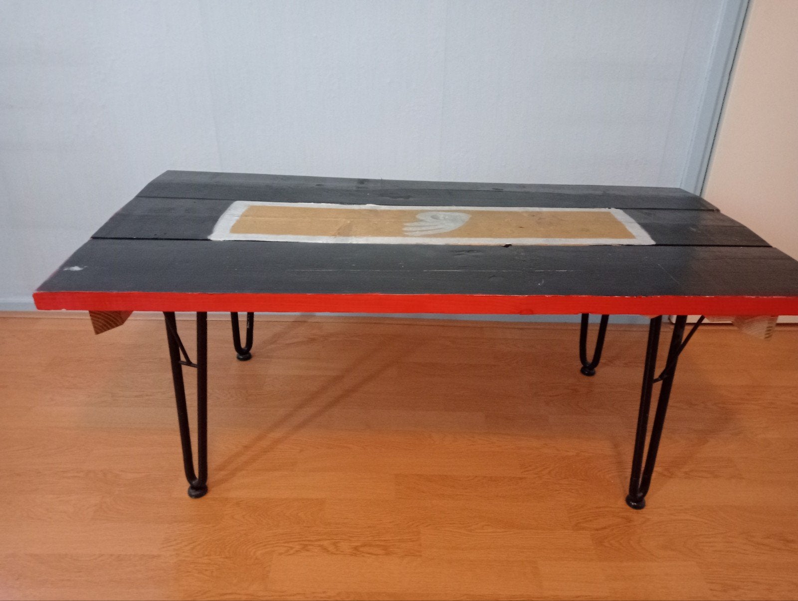 Gratis vintage tuintafel,, Ophalen, Zo goed als nieuw, Rechthoekig, Hout