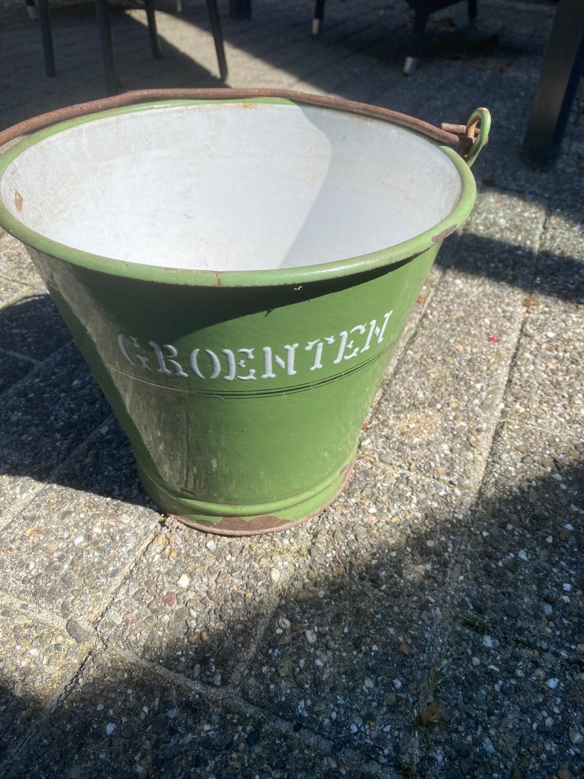 Metalen emmer, Huis en Inrichting, Emmers, Ophalen, Gebruikt, IJzer, Met handgreep