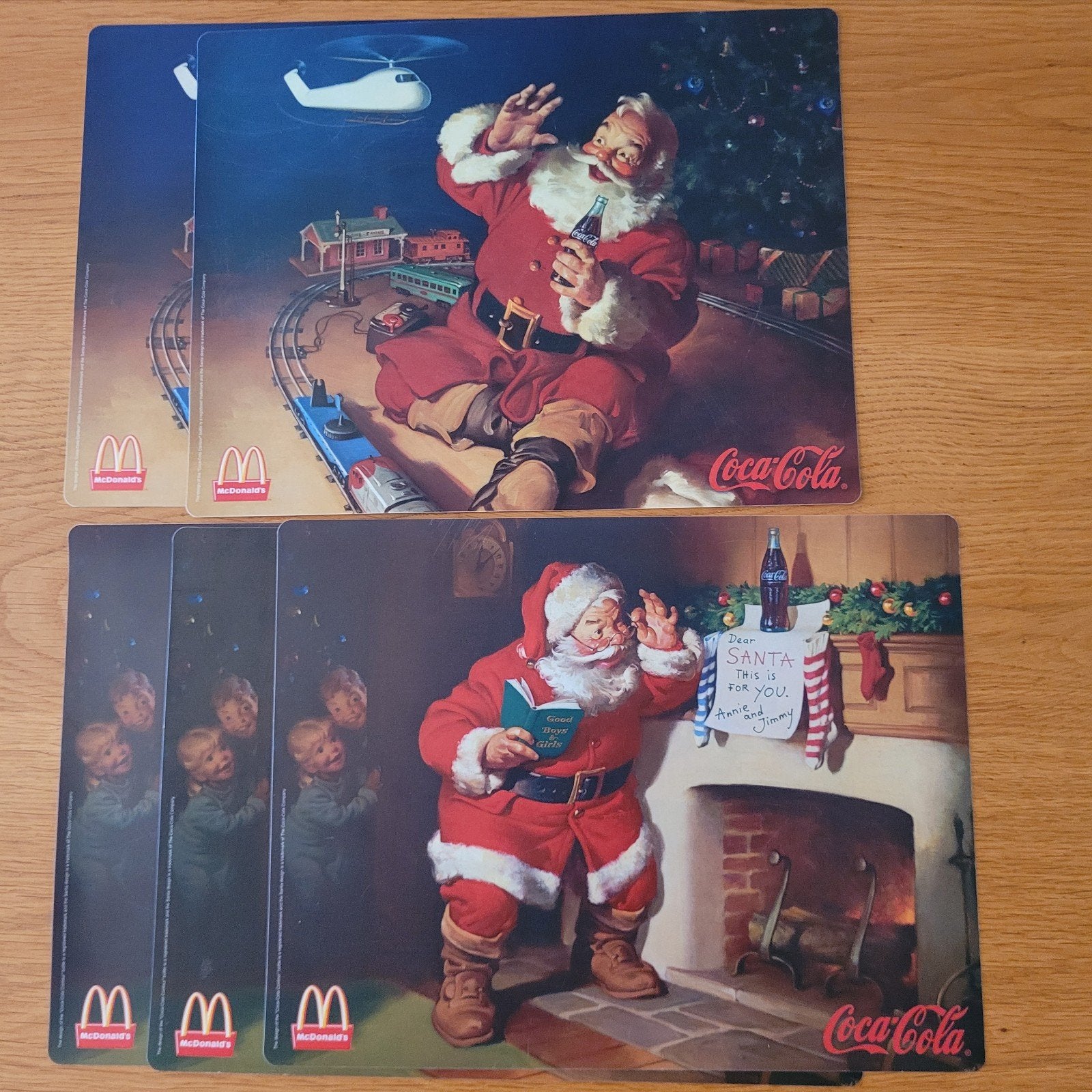 Kerstplacemants Coca-Cola McDonald's x5 + 2 gratis, Diversen, Ophalen of Verzenden, Zo goed als nieuw