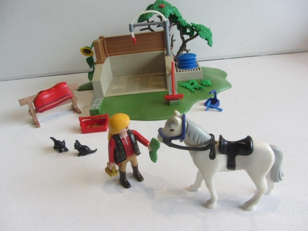 Playmobil 4193 Paarden Wasbox met werkende water spuit, Ophalen of Verzenden, Gebruikt, Losse onderdelen