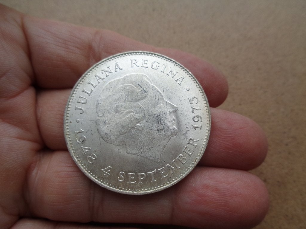 zilveren 10 gulden munt 1973 [041], Postzegels en Munten, Munten | Nederland, Koningin Juliana, Verzenden, Zilver, Losse munt