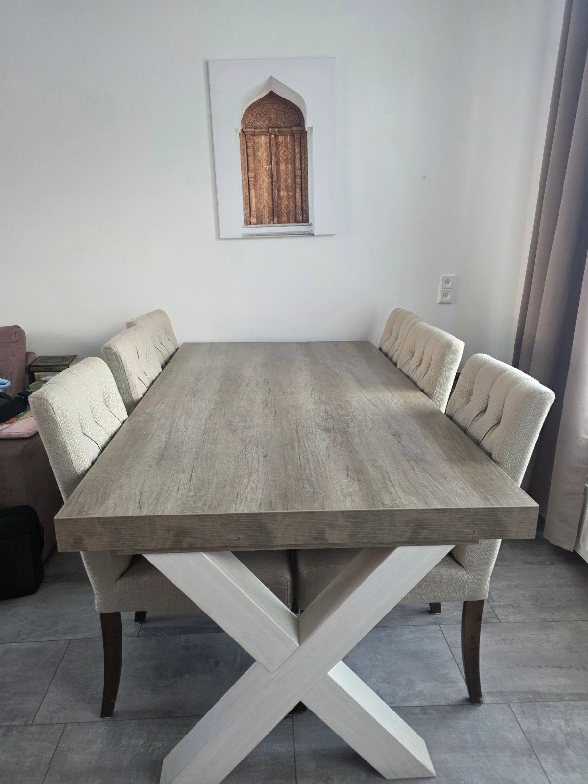 kruispoot eettafel en salontafel te koop, Ophalen