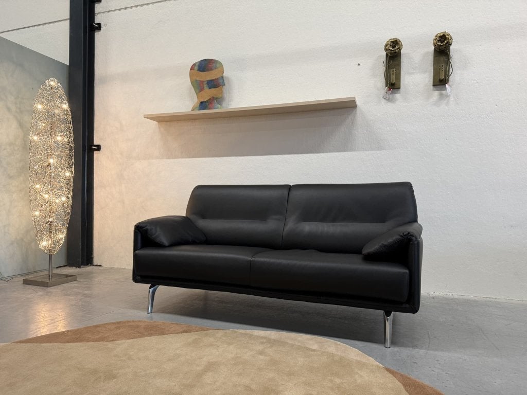 Nieuwstaat Leolux Bora Balanza Bank 2,5 zits Senso zwart 183, Leolux, Info@leolux.nl, 150 tot 200 cm, Tweepersoons