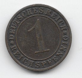 Duitse Rijk 1 reichspfennig 1929 (A) KM# 37, Verzenden, Duitsland, Losse munt