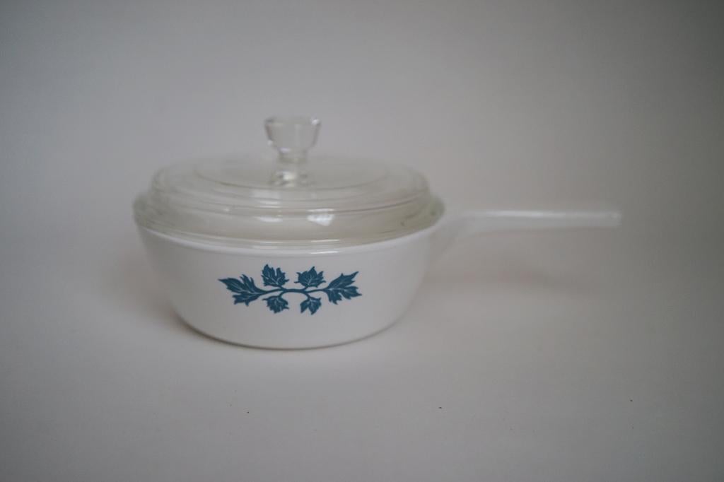 vintage pyroflam Pf-30-B steelpan glas blauw glaskeramiek., Huis en Inrichting, Keuken | Potten en Pannen, Ophalen of Verzenden