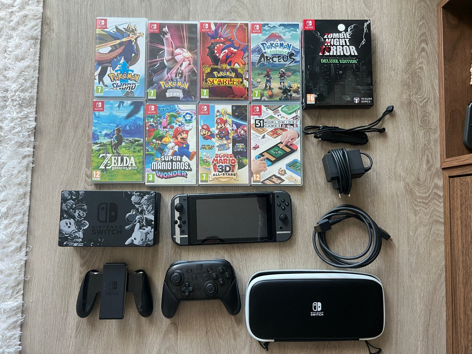 Nintendo Switch + spellen + Controller, Spelcomputers en Games, Ophalen, Zo goed als nieuw, Met 1 controller, Switch Original
