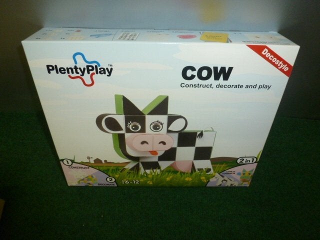 NIEUW bouwen, versieren en puzzelen Koe of 2 Ezels 2 in 1, Ophalen of Verzenden, 10 tot 50 stukjes, Nieuw