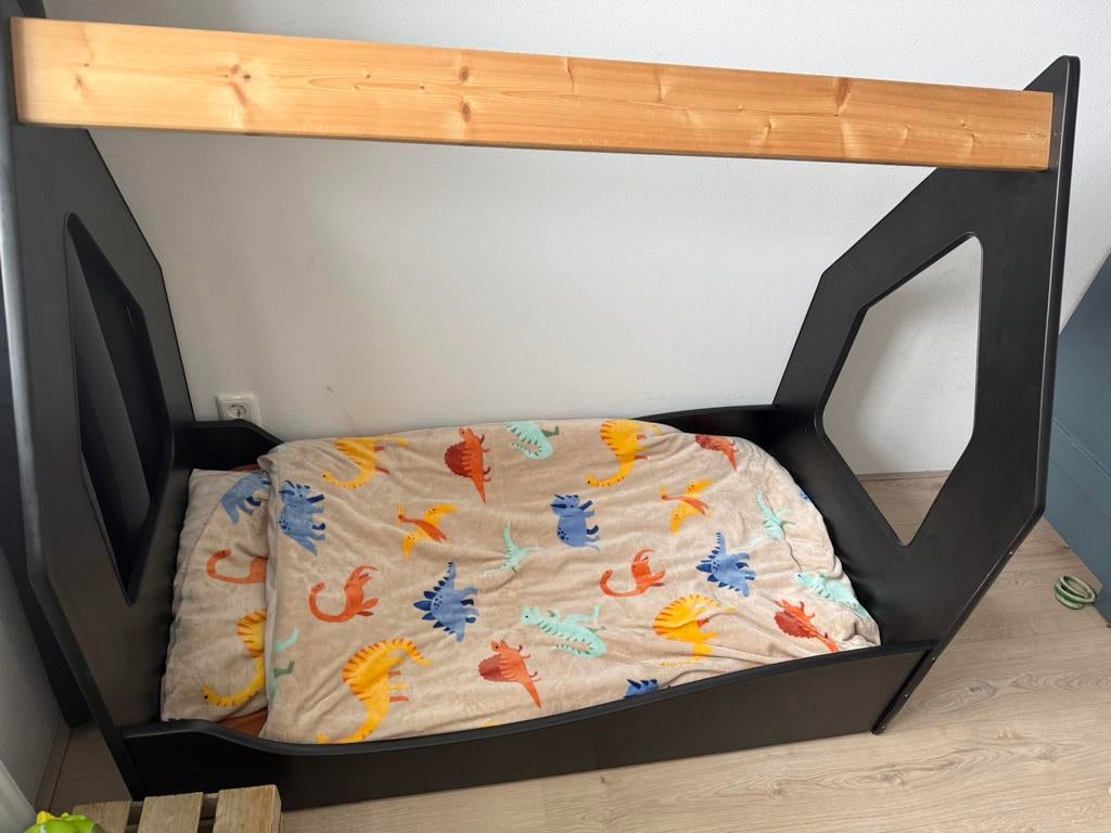 Leuk peuterbed, Kinderen en Baby's, Kinderkamer | Bedden, Gebruikt, 70 tot 85 cm, Lattenbodem, 140 tot 160 cm