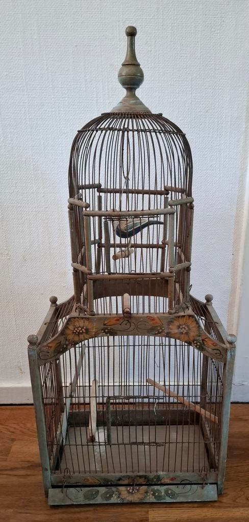 Brocante vogelkooi, Dieren en Toebehoren, Ophalen, Hout, Vogelkooi