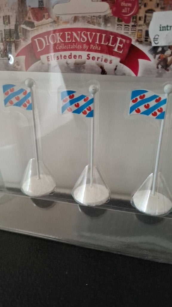 Dickensville friesland vlaggen set 3 kerstdorp, Ophalen of Verzenden