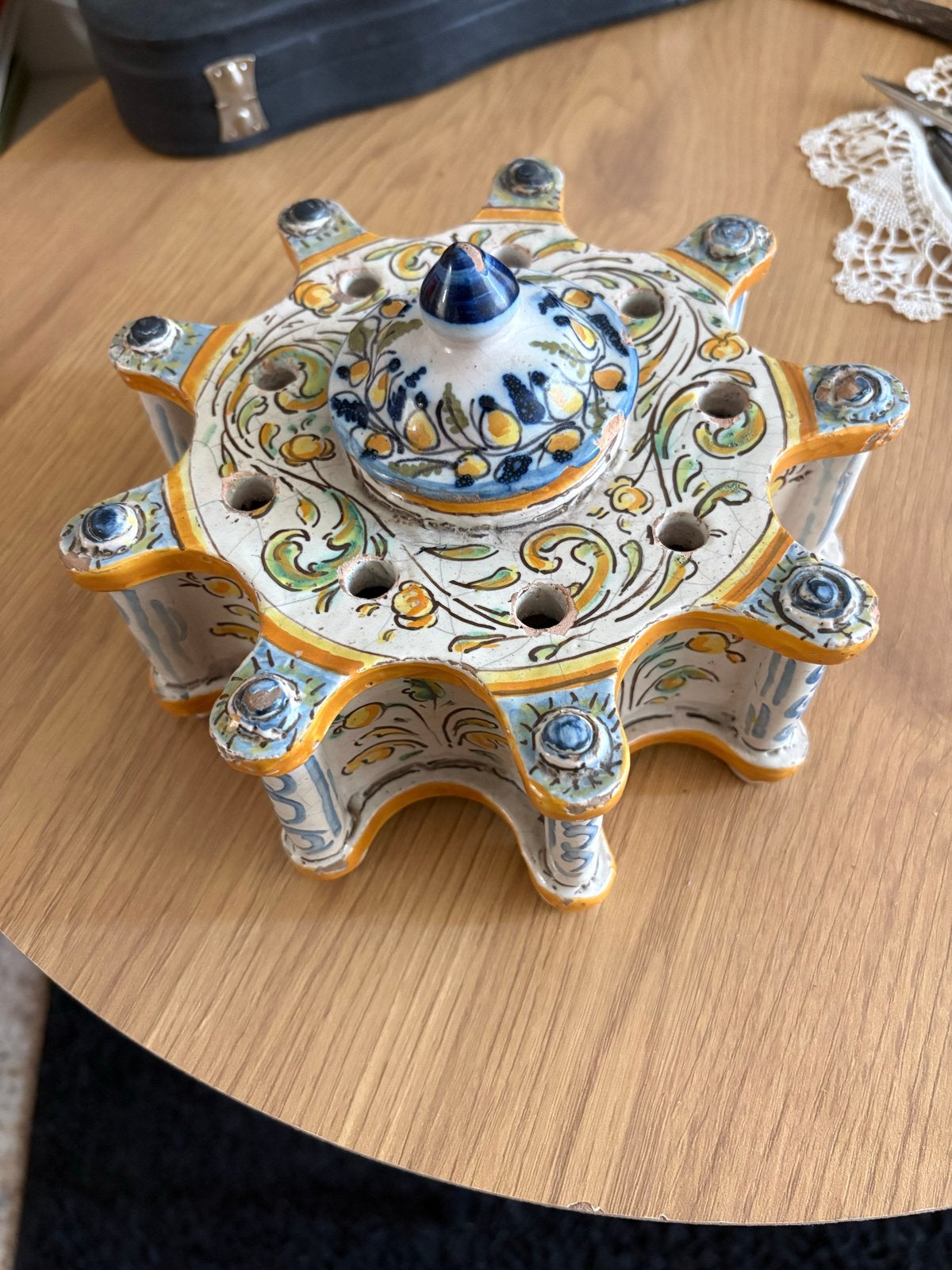 Antieke Spaanse Talavera inktpot, Antiek en Kunst, Ophalen of Verzenden