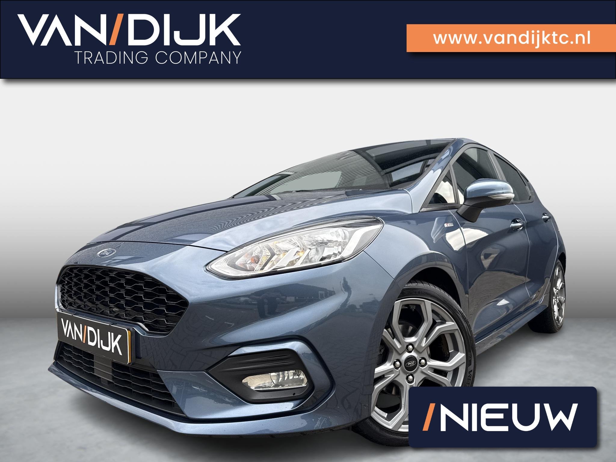 Ford Fiesta 1.0 EcoBoost ST-Line Navigatie Apple CarPl, Auto's, Ford, Gebruikt, 580 kg, Blauw, 49 €/maand