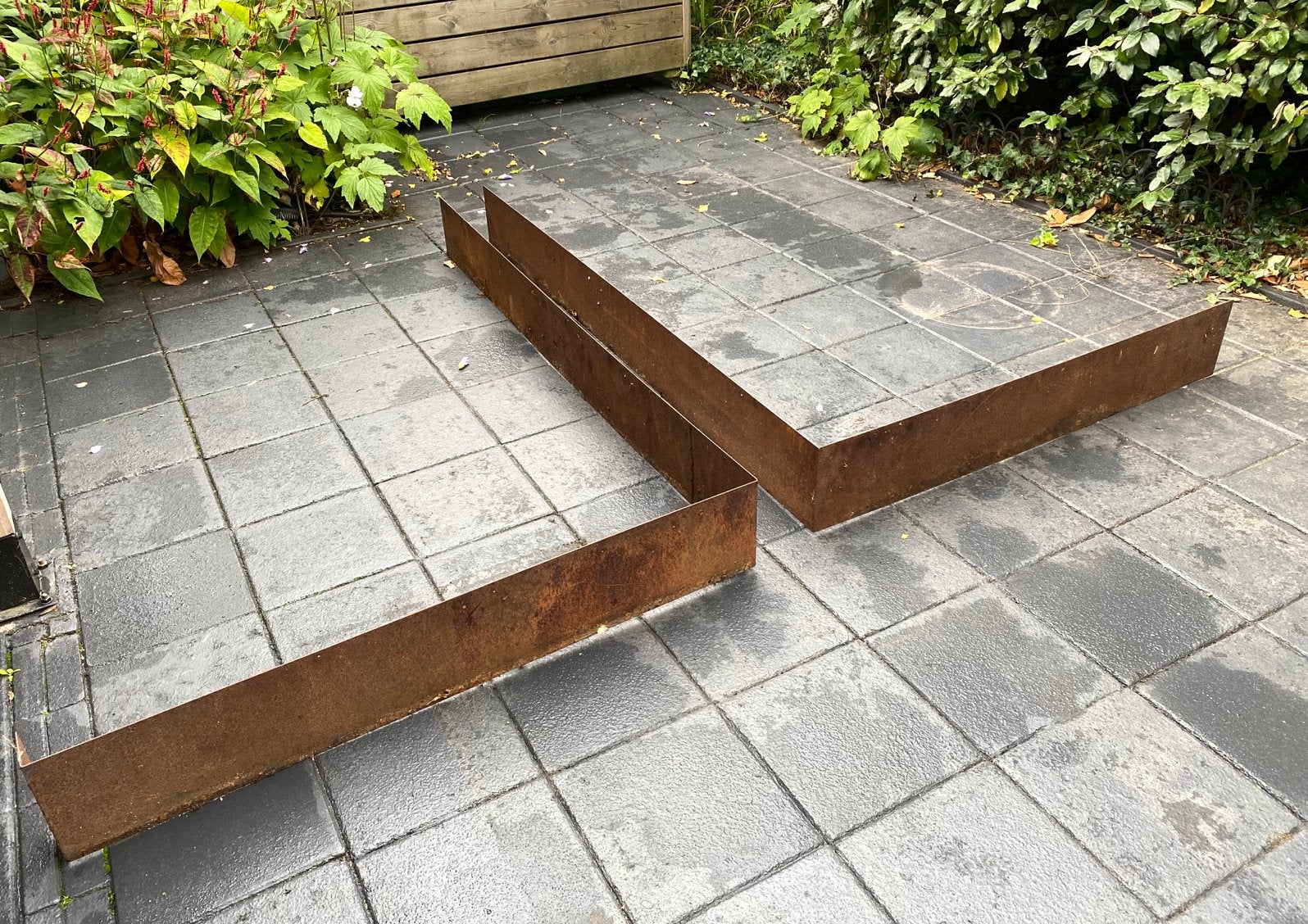 Set cortenstaal borderranden, Tuin en Terras, Overige materialen, Gebruikt, 200 cm of meer, Ophalen of Verzenden