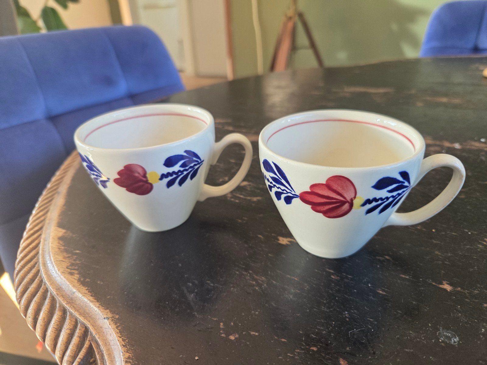 Set van 2 Boch  Boerenbont kopjes, Antiek en Kunst, Ophalen