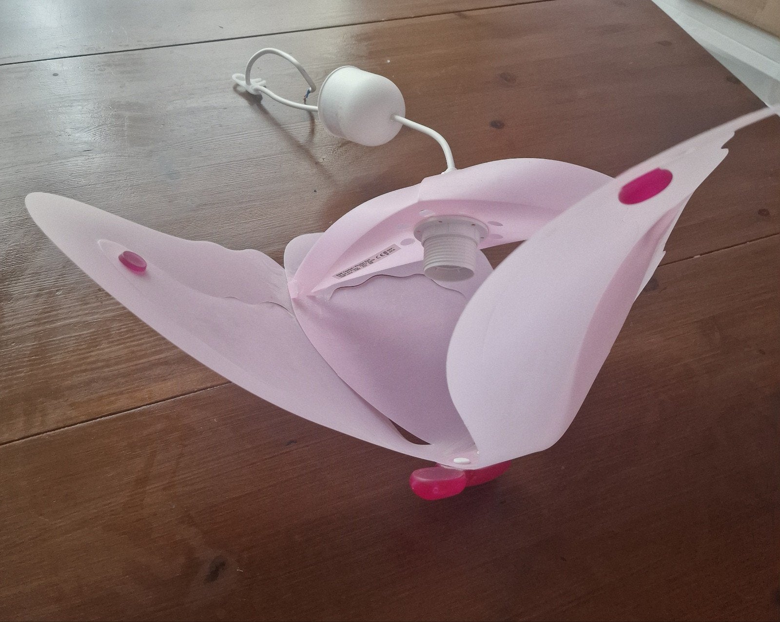 Roze vlinderlamp voor kinderkamer, Ophalen of Verzenden, Gebruikt