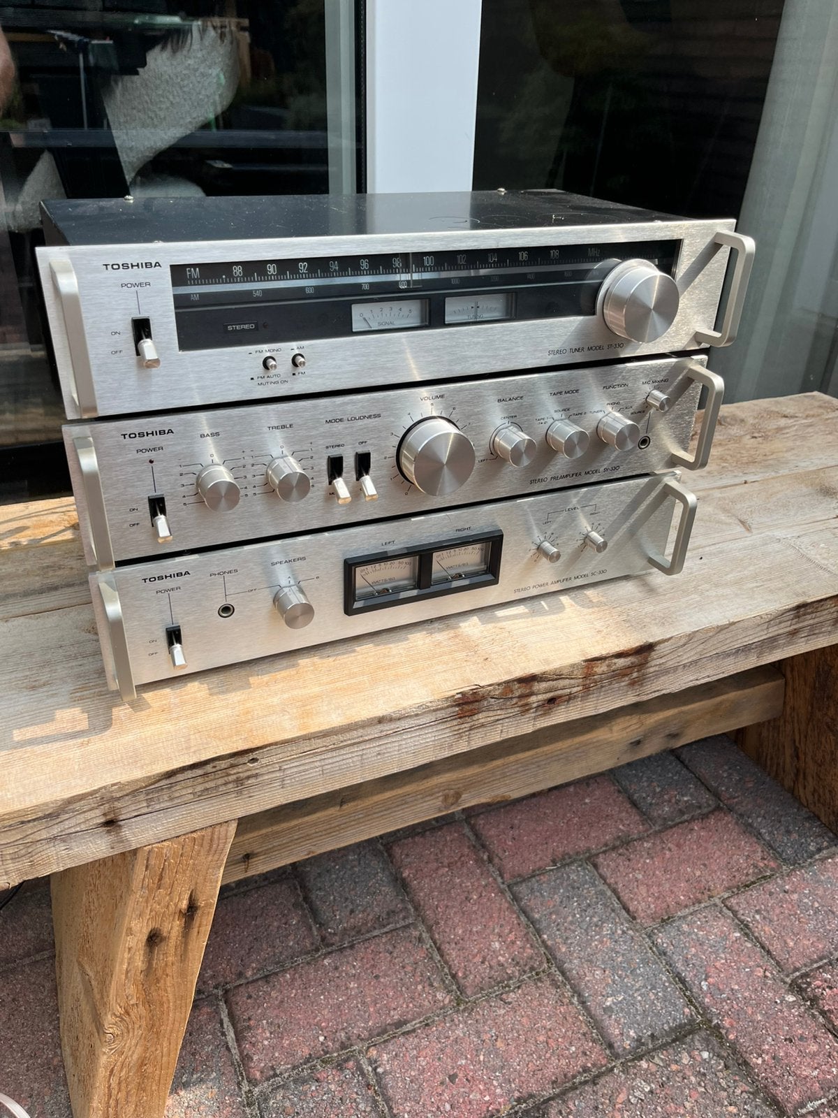 Vintage Toshiba stereo set 330 uit 1977 compleet, Ophalen, Zo goed als nieuw, Overige merken