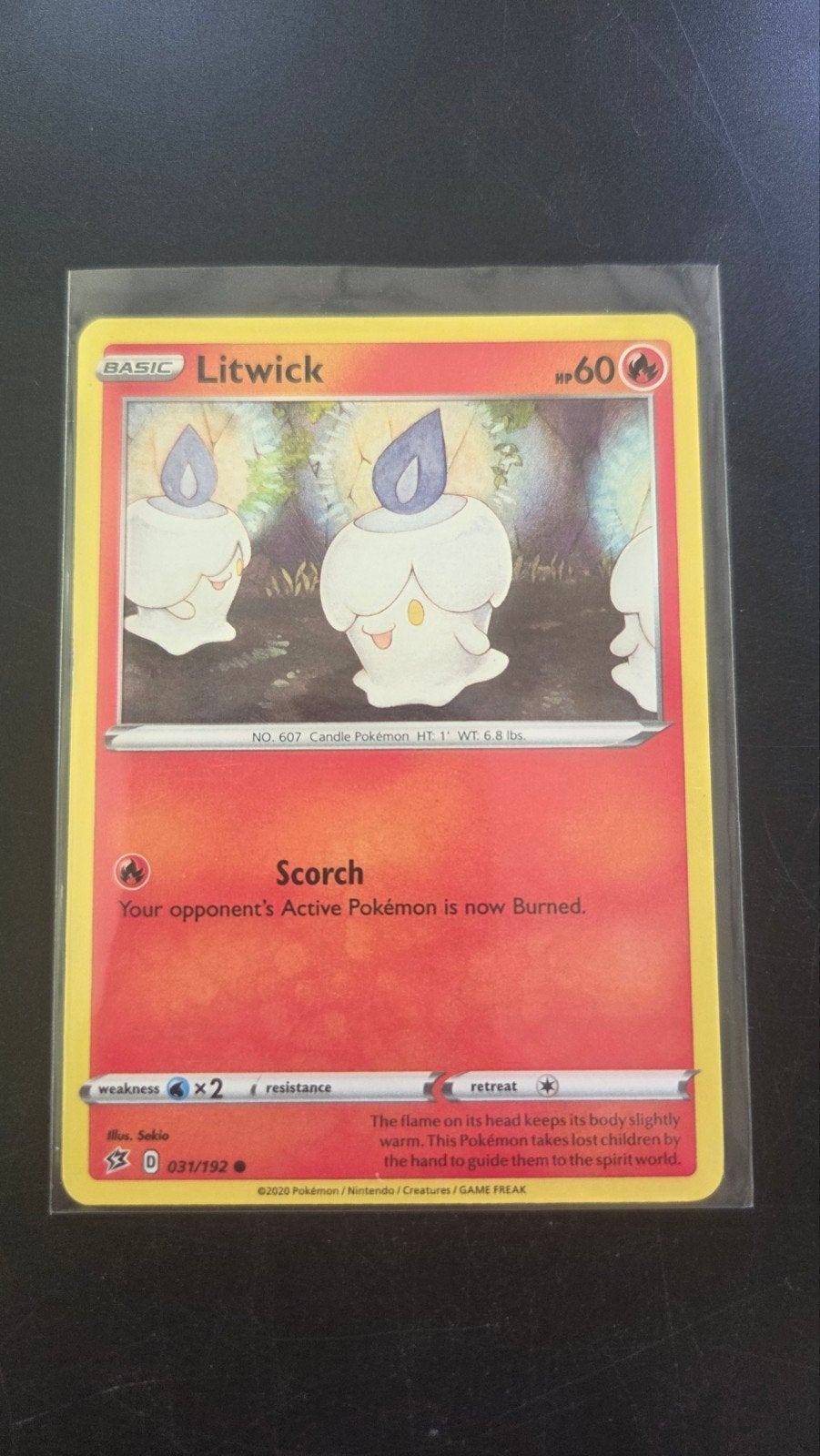 Litwick 031/192 - Rebel Clash Pokémon Kaart, Verzenden, Zo goed als nieuw, Losse kaart