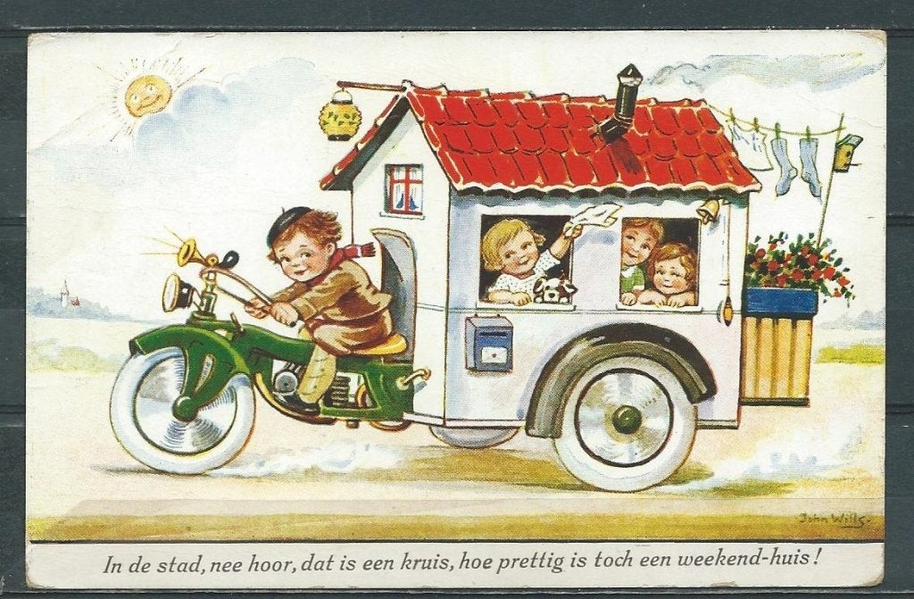 Kinderkaart In de Stad 1933 Ansichtkaart f-253c jdu, Verzamelen, Ansichtkaarten | Themakaarten, Ophalen of Verzenden, 1920 tot 1940