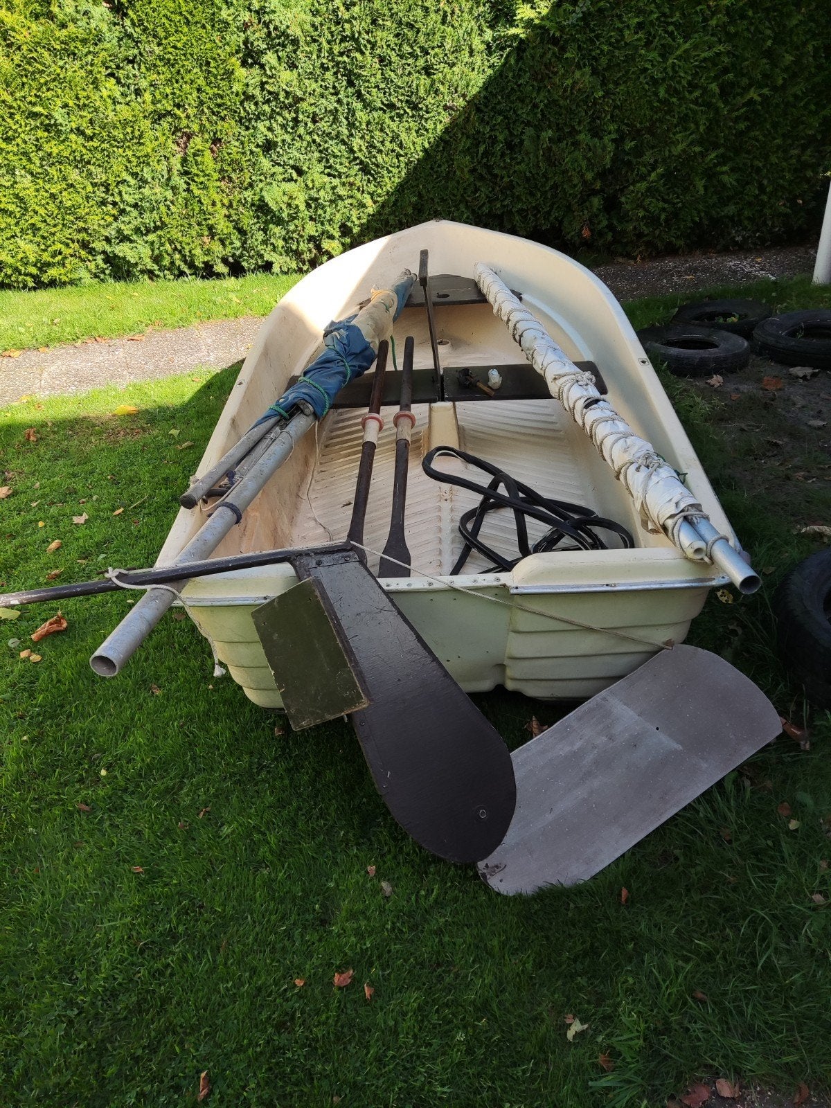 Polyester Zeilbootje / Roeibootje / Motorbootje,  opknapper!, Watersport en Boten, Ophalen, Gebruikt