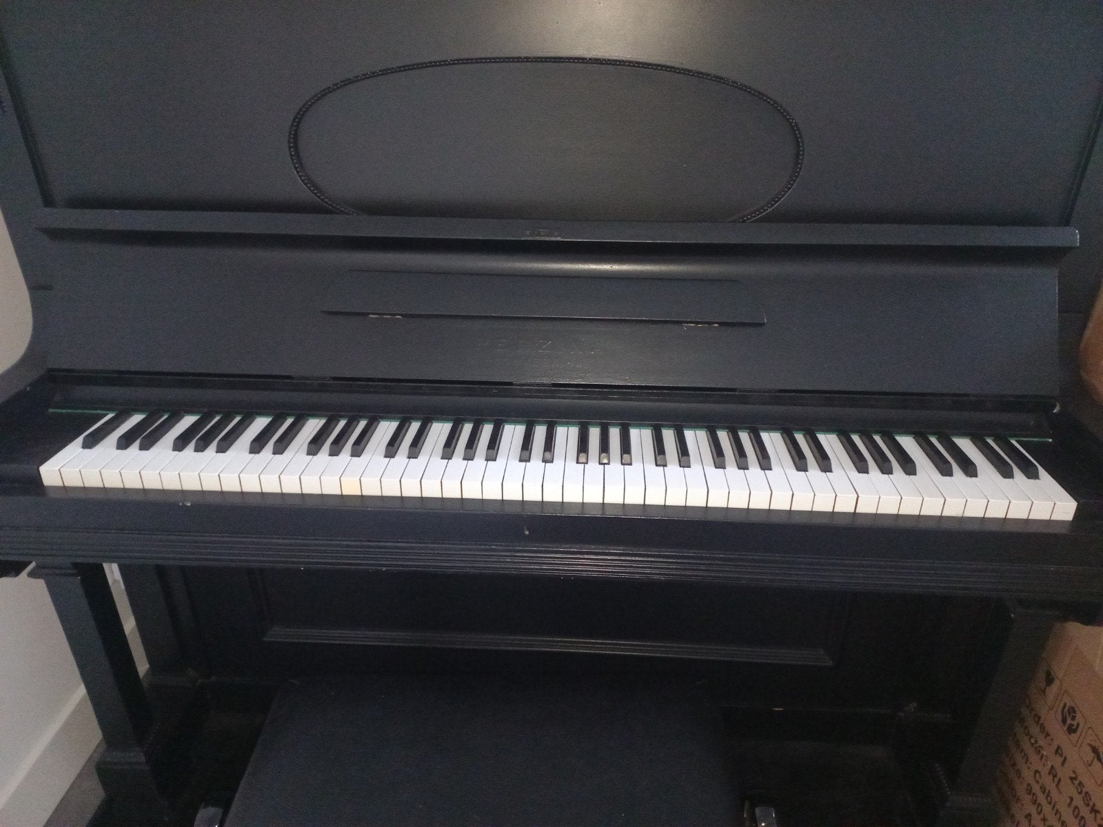 Zwarte piano - Gebr. Perzina, Muziek en Instrumenten, Ophalen, Gebruikt, Zwart, Piano
