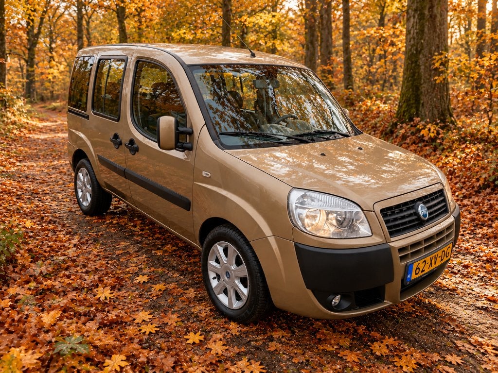 Fiat Doblo 1.4 BENZINE 57KW 2007 Beige 7 PERSOONS!! AIRCO!!, Voorwielaandrijving, Stof, 4 cilinders, 7 stoelen