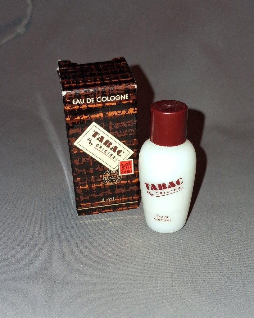 Parfum miniatuur -  tabac 3 + doosje, Ophalen of Verzenden, Zo goed als nieuw, Miniatuur, Gevuld