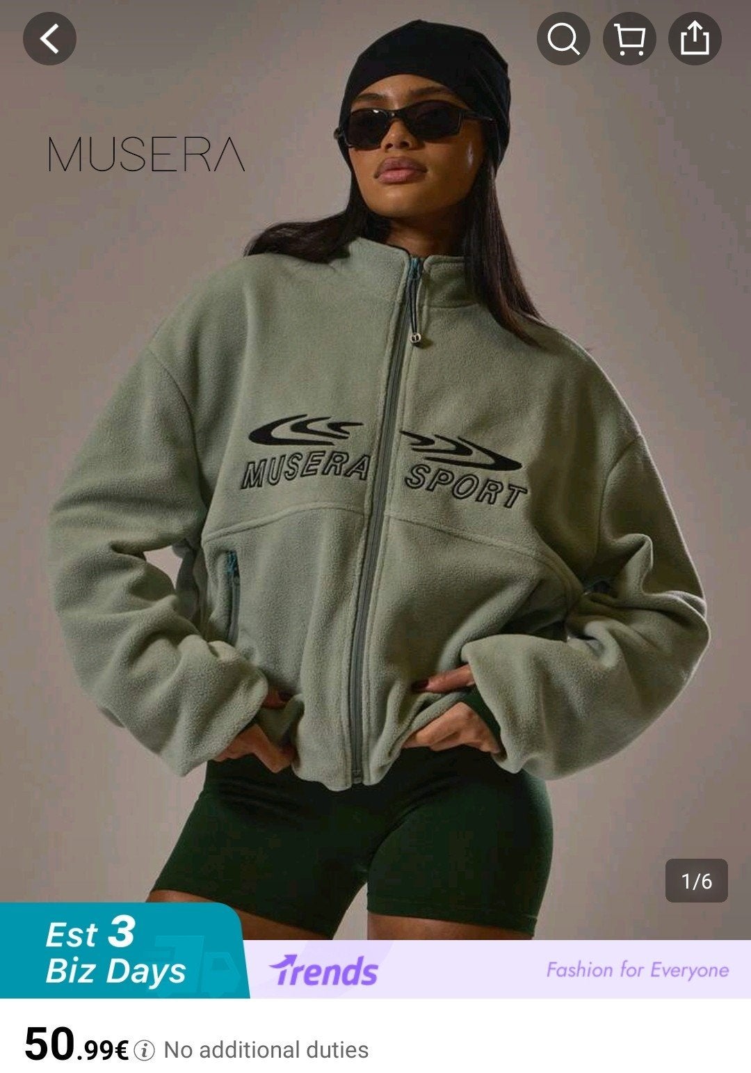 Musera Sport Oversized Zip Fleece vest - Maat S, Kleding | Dames, Ophalen of Verzenden, Maat 36 (S), Musera Sport, Groen