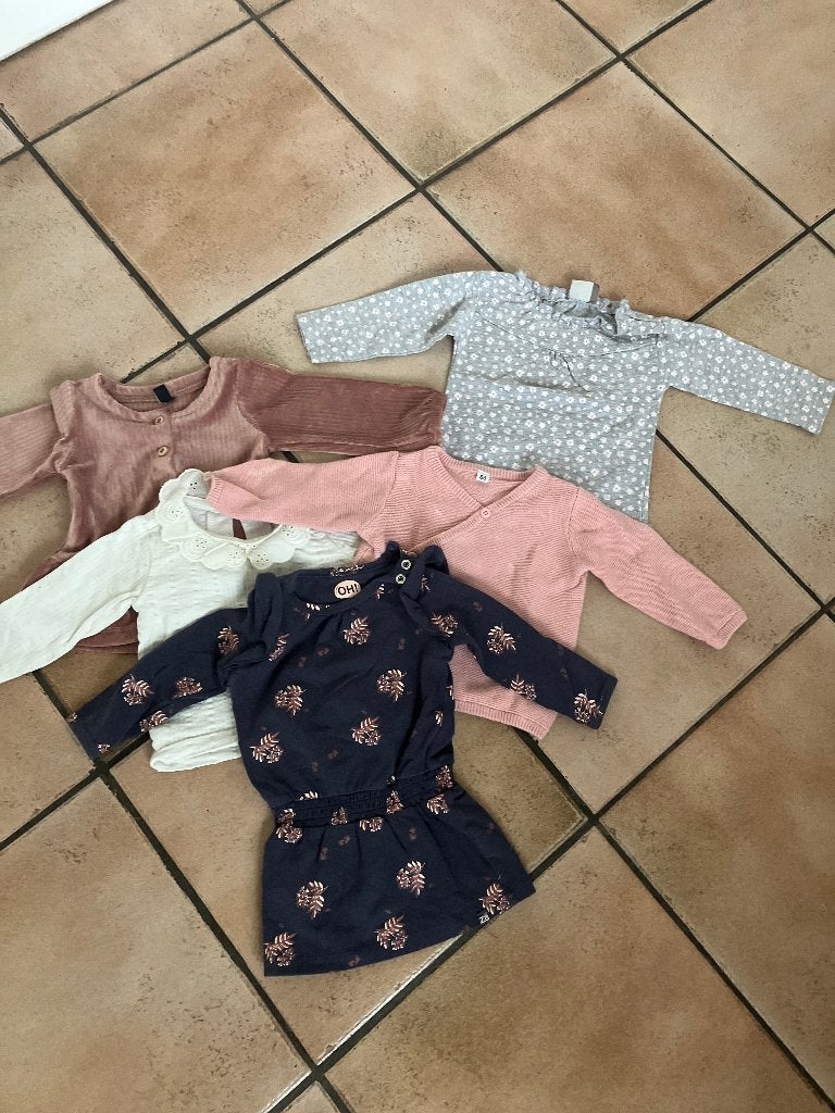 Babykleding pakket maat 56 - jurkjes en vestjes, Ophalen of Verzenden, Gebruikt, Maat 56