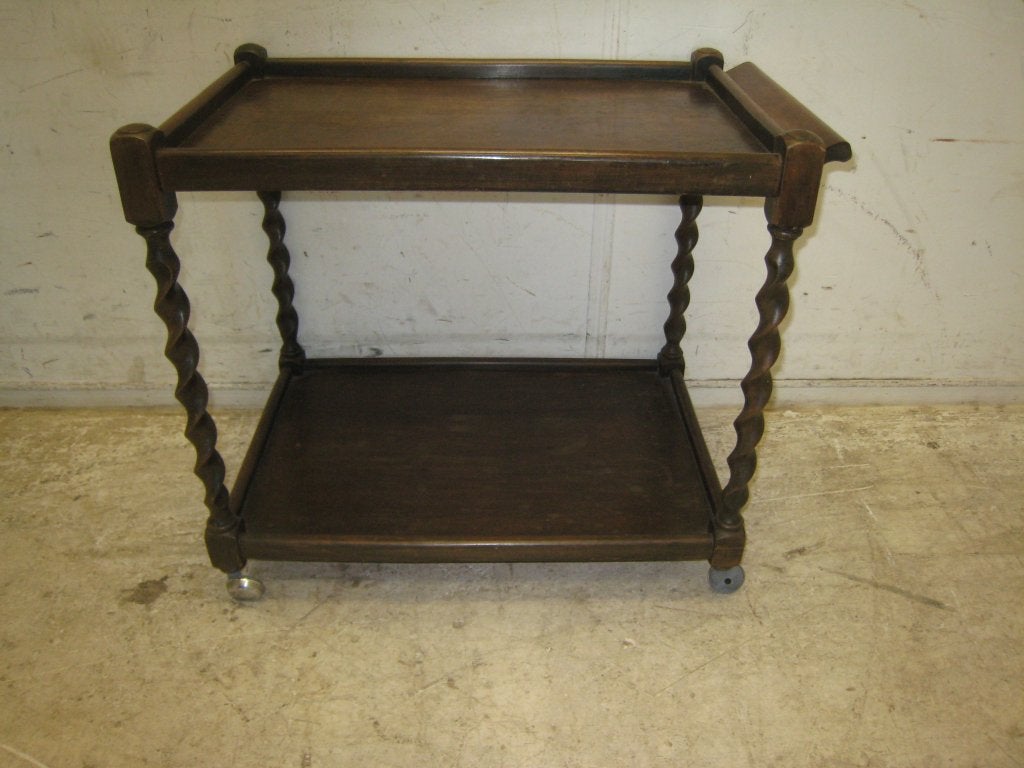 Vintage eiken theetrolley, hoog 59, breed 68, diep 43, Niet ingevuld, Gebruikt, Niet ingevuld, Niet ingevuld