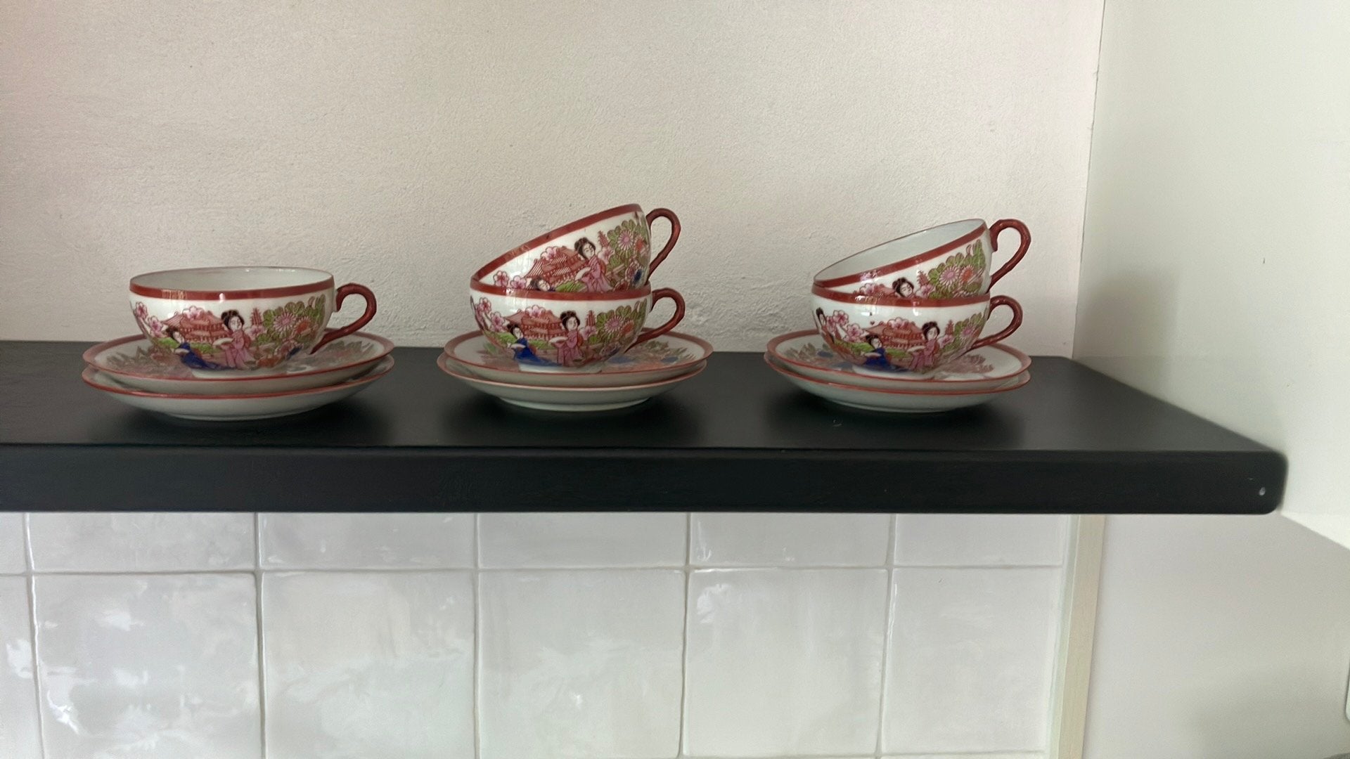 Japans eierschaalporselein  5 x, Antiek en Kunst, Antiek | Servies los, Ophalen of Verzenden