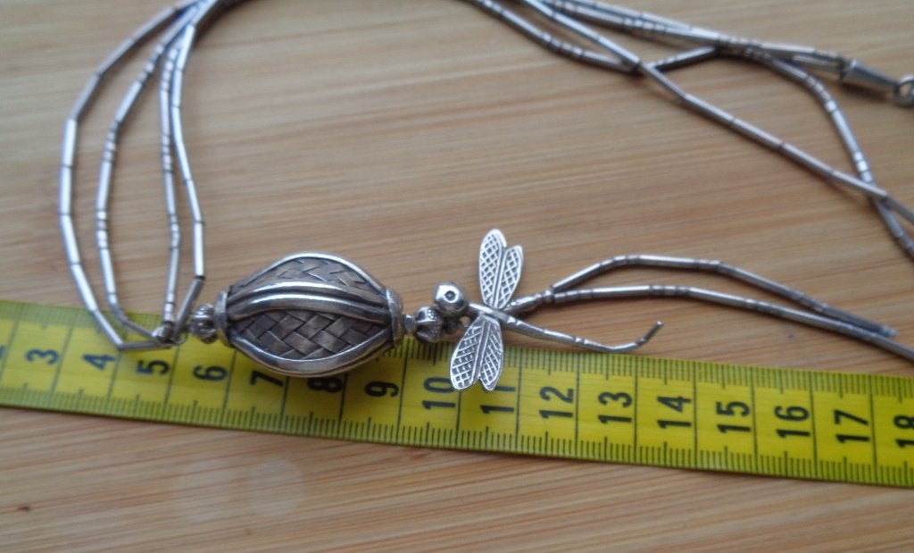 zilveren ketting Karen Hill met libelle [767], Met hanger, Verzenden, Zo goed als nieuw, Zilver