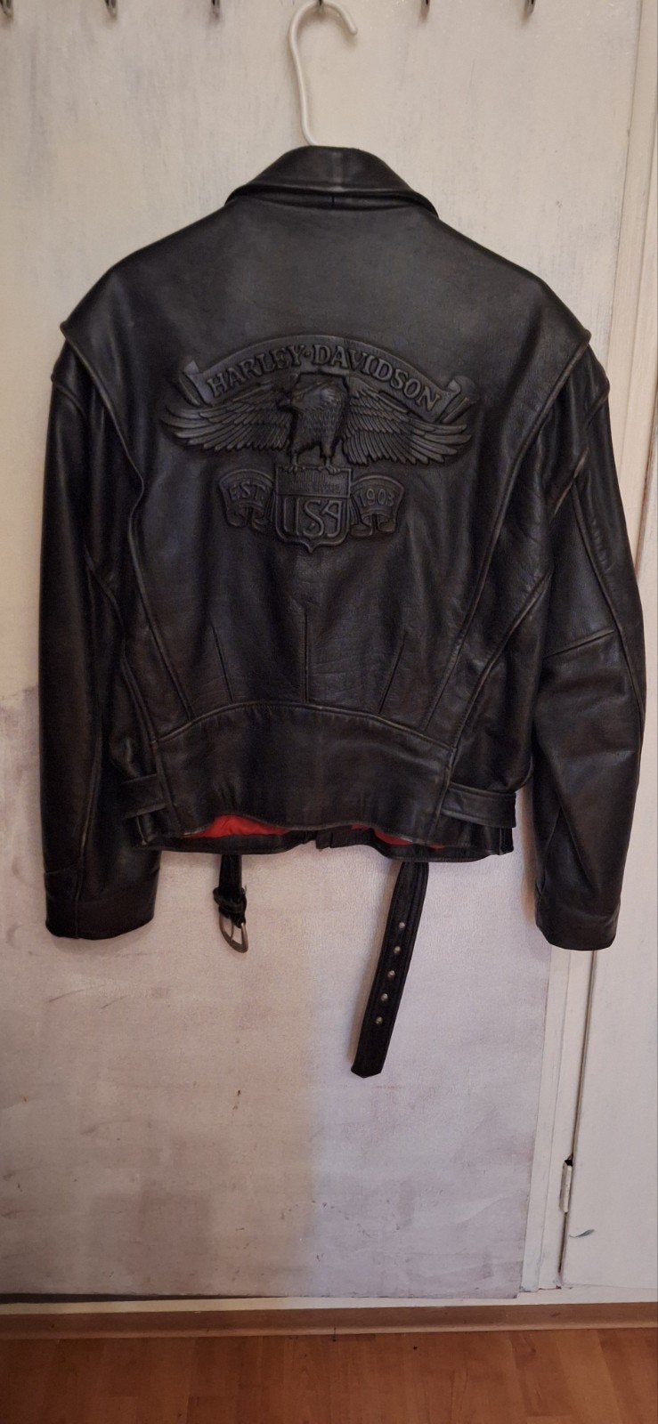 Originele Vintage Harley-Davidson Leren Jas met Embossed Eag, Ophalen of Verzenden, Tweedehands, Heren, Jas | leer