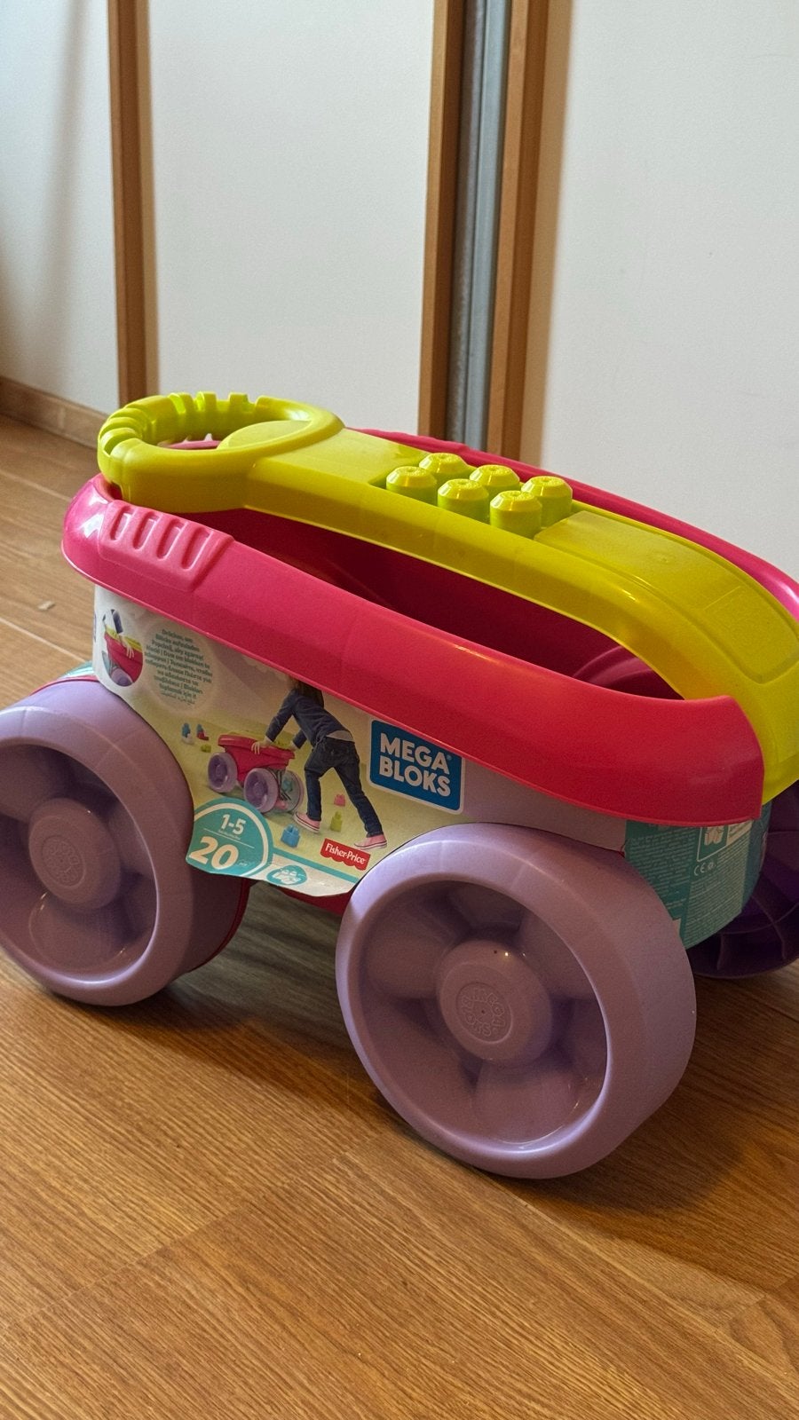 Mega Bloks Karretje met Blokjes - Fisher-Price, Kinderen en Baby's, Speelgoed | Bouwstenen, Ophalen, Zo goed als nieuw, Megabloks