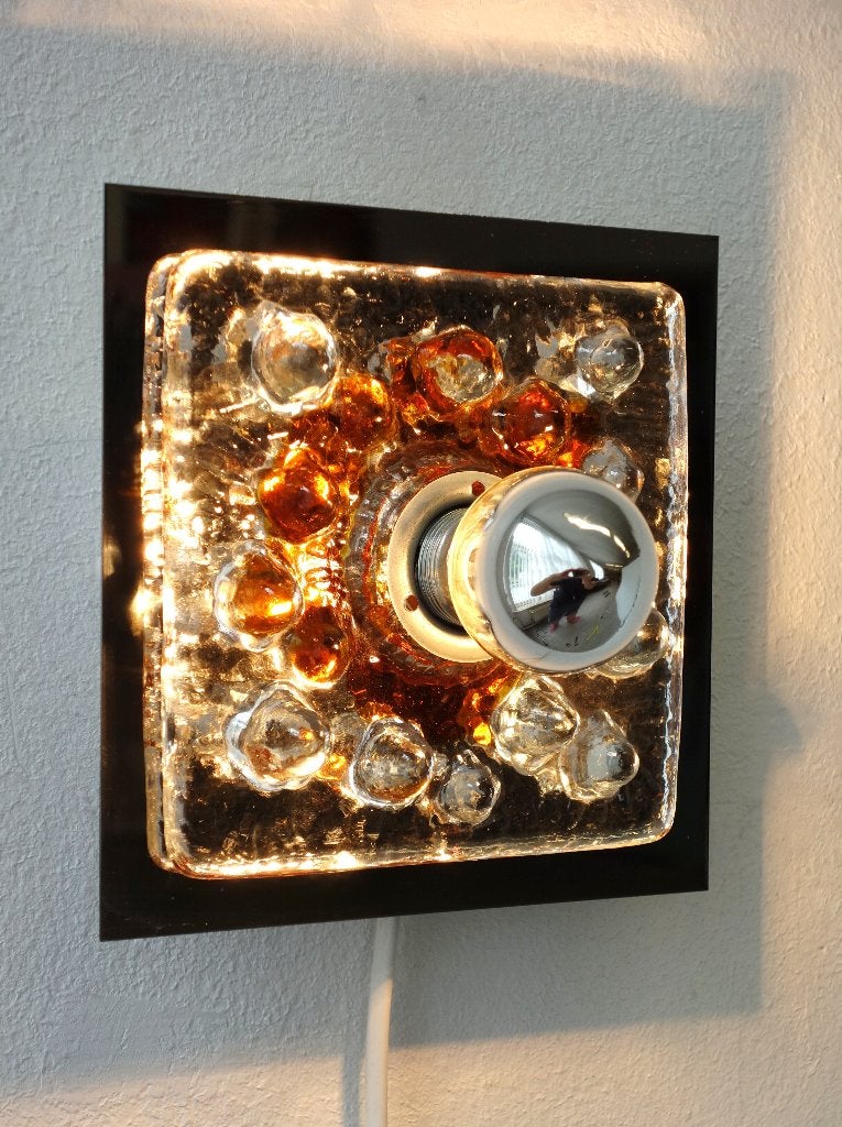 Vintage wandlamp Space Age lamp Sölken Leuchten Murano, Ophalen of Verzenden, Gebruikt, Glas