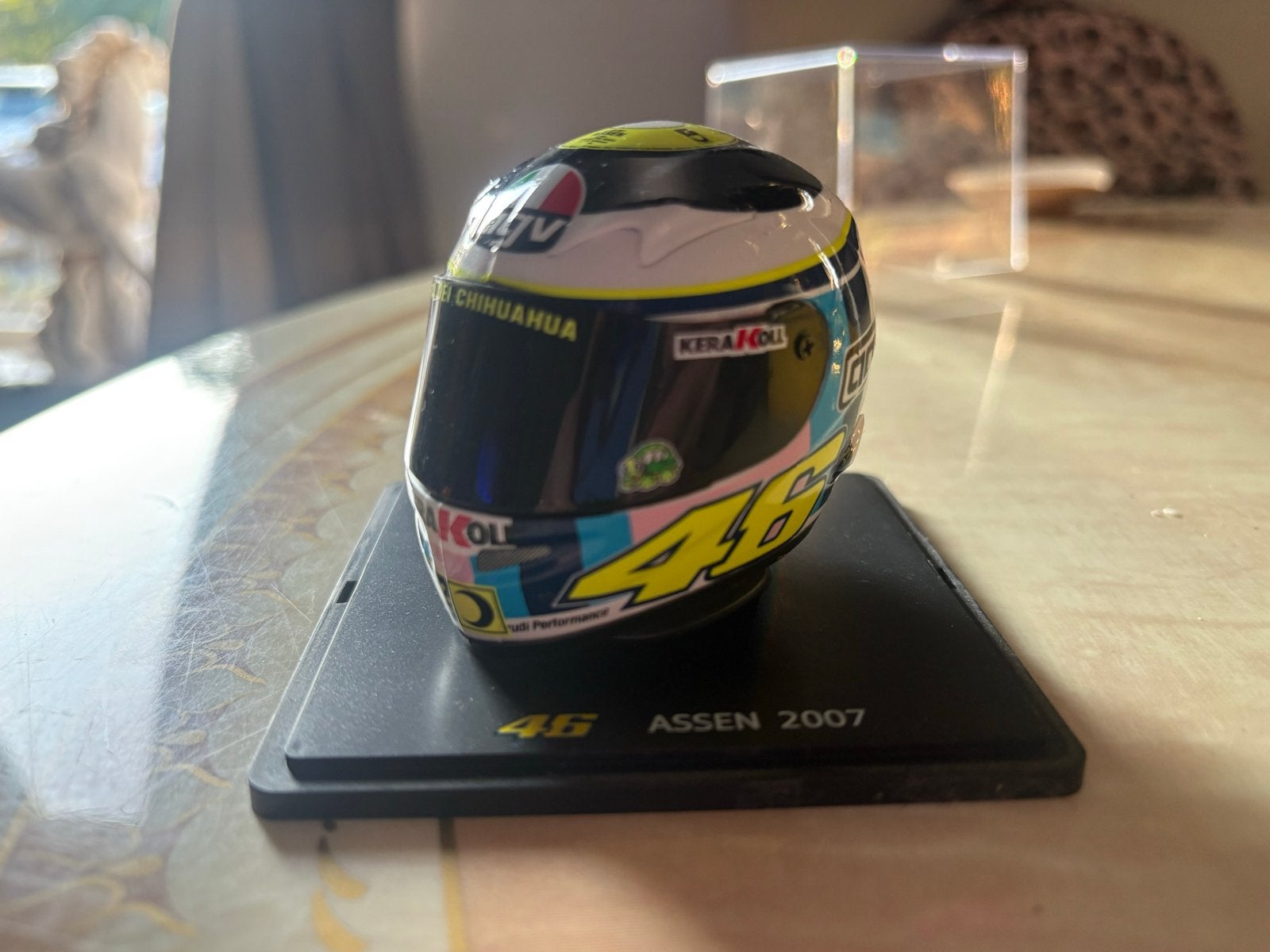 Valentino Rossi helm 1:5 Assen 2007, Ophalen of Verzenden, Gebruikt, Motor