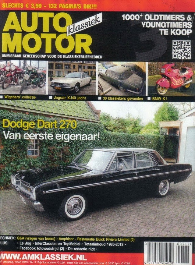 AMK 3 2013 : Jaguar XJ40 - Amphicar - Dodge Dart - BMW K1, Boeken, Ophalen of Verzenden, Gelezen, Algemeen