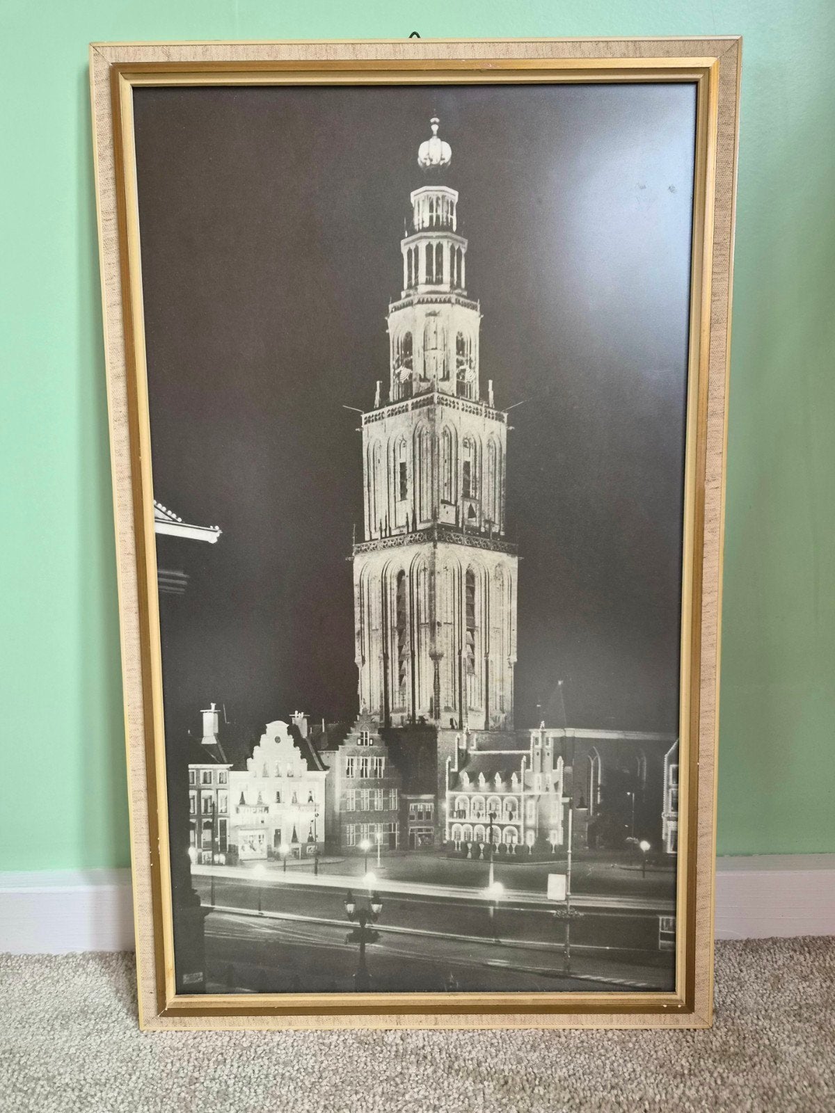 Groningen bij nacht ~, Ophalen of Verzenden, Foto, Fotografie, Ingelijst