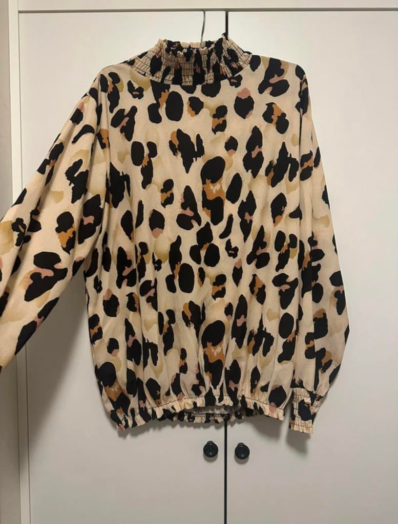 Panterprint blouse, Ophalen of Verzenden, Gedragen, Maat 42/44 (L), Geel
