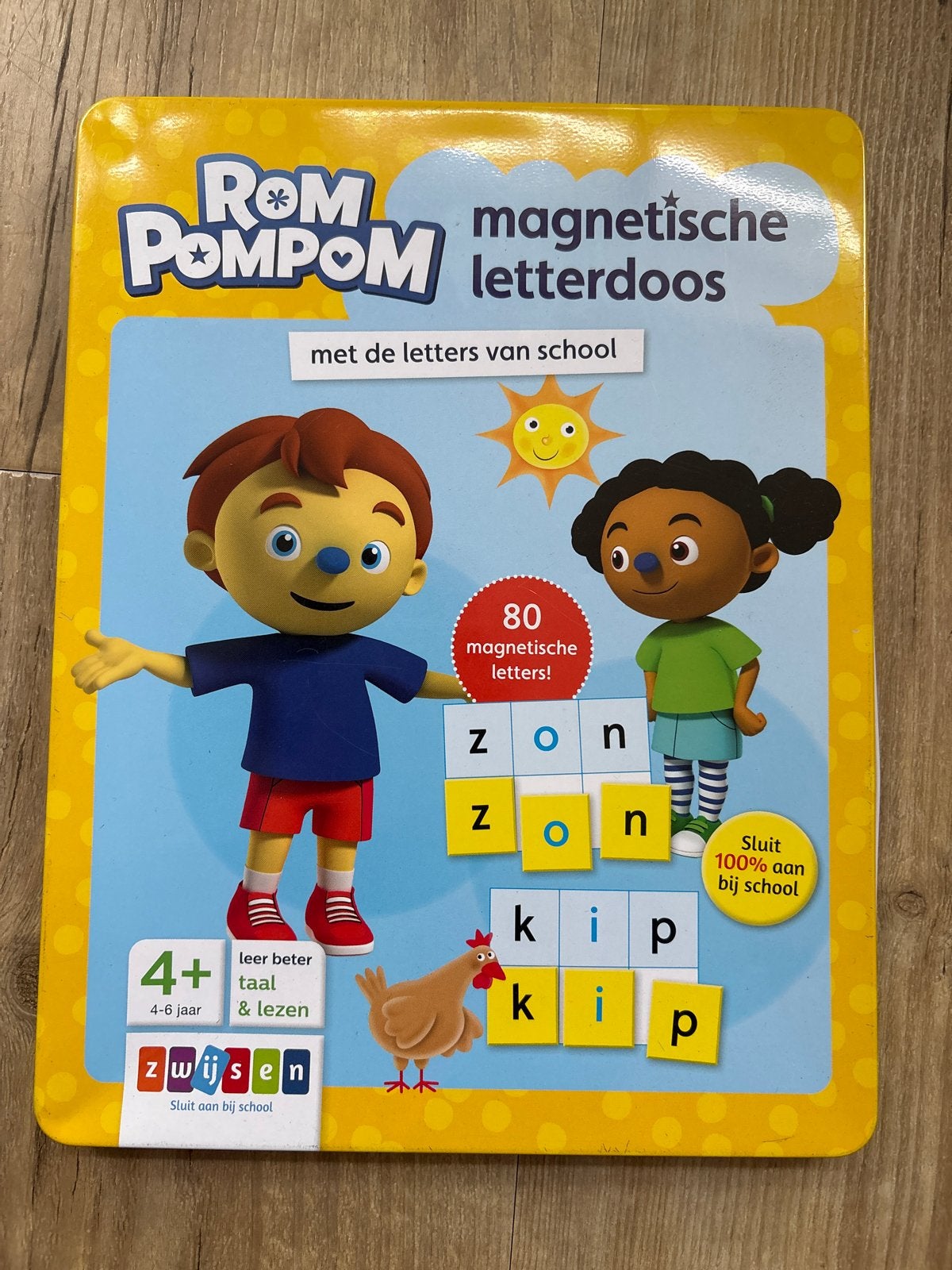 RomPompom magnetische letterdoos met opdrachtkaarten, Ophalen of Verzenden, Nieuw, Taal en Lezen