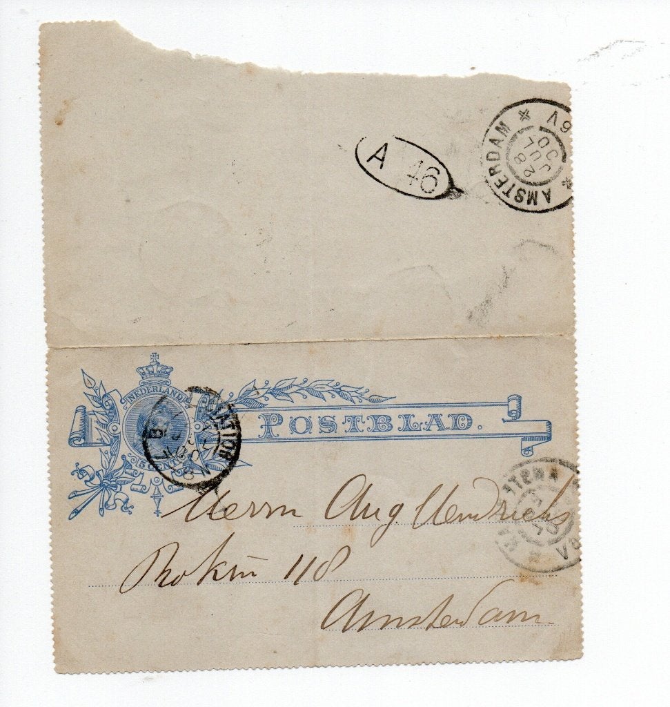 Postwaardestuk - POSTBLAD. Geuzendam 5.  28 juli 1900., Ophalen of Verzenden, Briefkaart