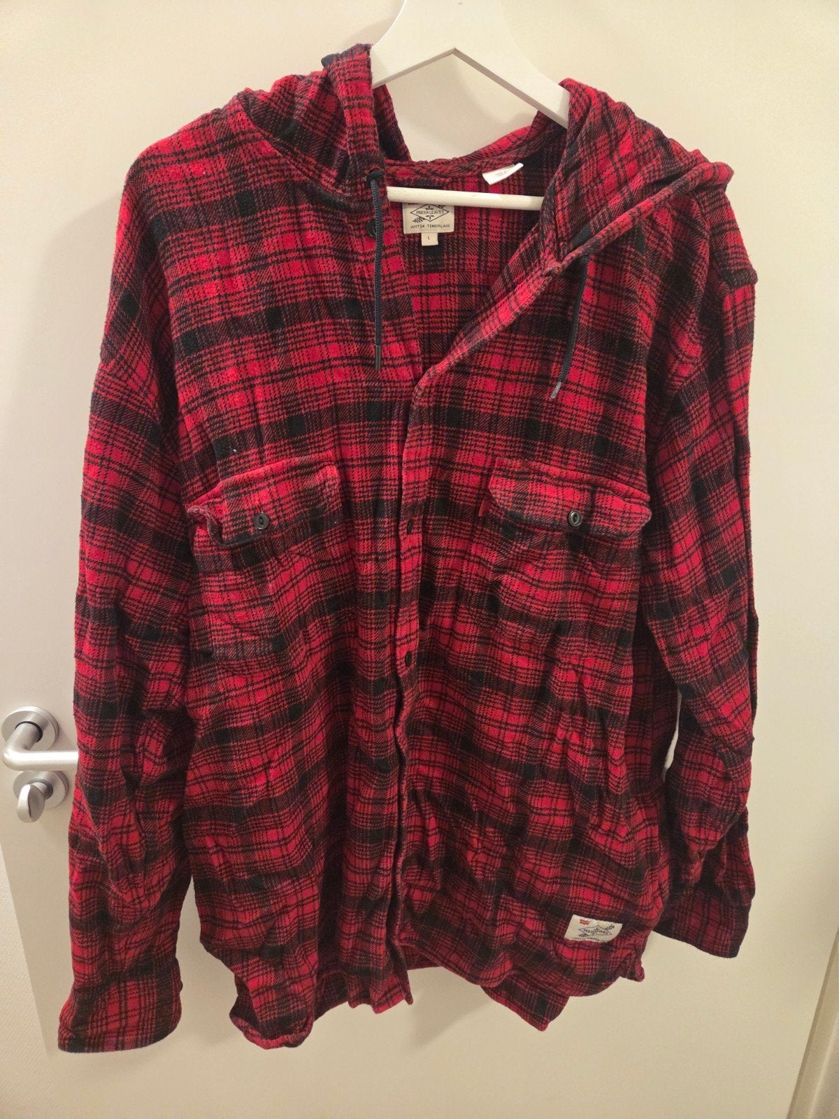 Levi's Fresh Leaves Justin Timberlake geruite blouse Maat L, Ophalen of Verzenden, Gedragen, Rood, Levi's