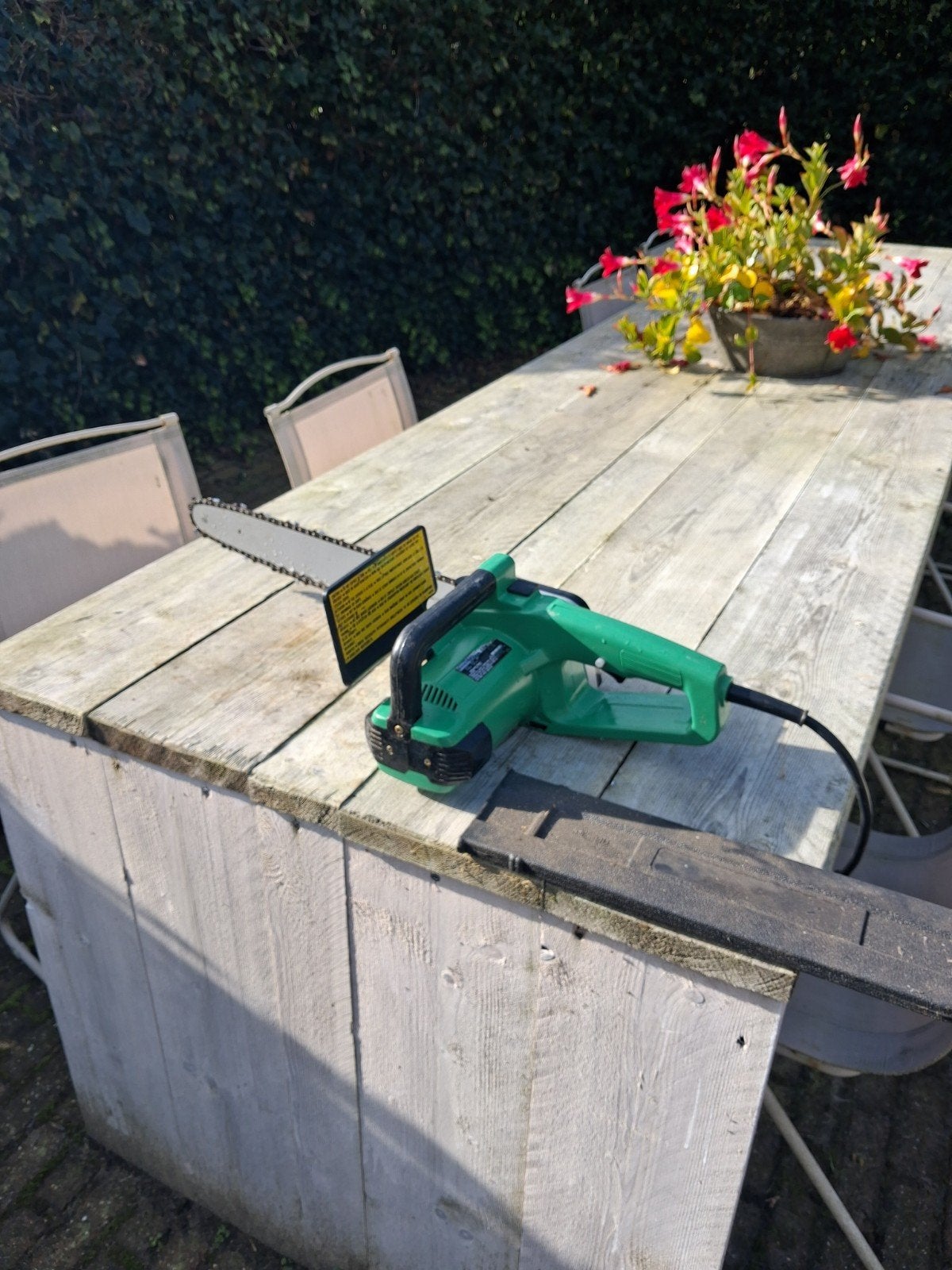 Hitachi/ hikoki kettingzaag 220 volt als nieuwe houtzaag, Ophalen of Verzenden, Zo goed als nieuw