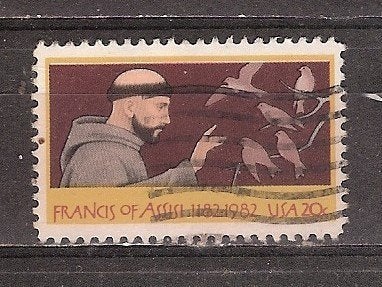 USA, Franciscus van Assisi, 1982., Ophalen of Verzenden, Gestempeld, Noord-Amerika