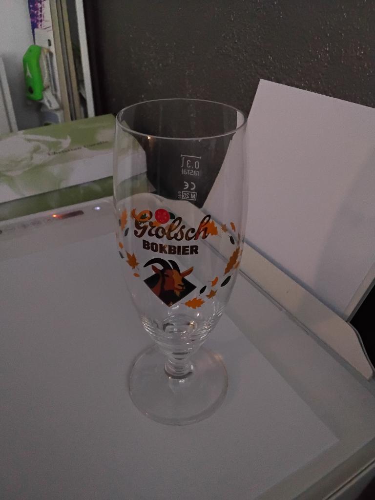 grolsch bier met opdruk bokbier, Ophalen of Verzenden, Nieuw, Glas of Glazen, Grolsch