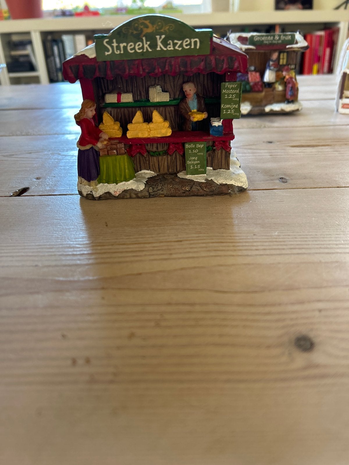 4 Typisch Hollandse Marktkramen (kersthuisjes voor Kerstdorp, Ophalen of Verzenden, Gebruikt